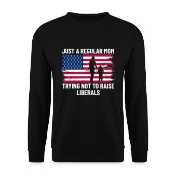 Nur eine normale Mutter, die versucht, Liberale ni - Unisex Pullover - Schwarz - Vorne - Alina (178cm) & Michal (187cm)