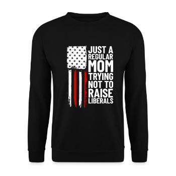 Nur eine normale Mutter, die versucht, Liberale ni - Unisex Pullover - Schwarz - Vorne - Alina (178cm) & Michal (187cm)
