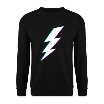 Lightning Bolt Vaporwave Storm Lightning - Unisex Pullover - Schwarz - Vorne - Alina (178cm) & Michal (187cm)
