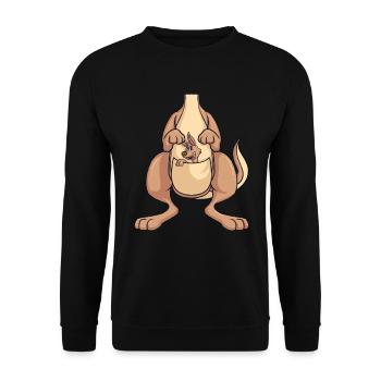 K�nguru Kost�m Australien Wallaby Kangaroo - Unisex Pullover - Schwarz - Vorne - Alina (178cm) & Michal (187cm)