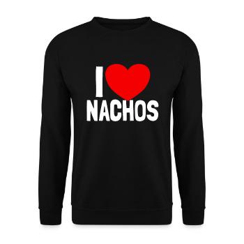 Ich liebe Nachos lustige Nacho Liebhaber Geschenk - Unisex Pullover - Schwarz - Vorne - Alina (178cm) & Michal (187cm)