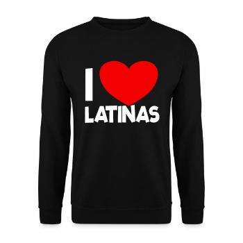 Ich liebe Latinas Rote Herz Latina Freundin Latina - Unisex Pullover - Schwarz - Vorne - Alina (178cm) & Michal (187cm)