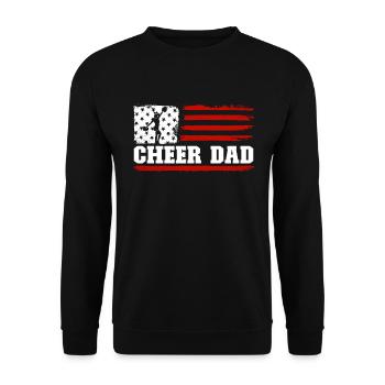 Jubeln Vater amerikanische Flagge Cheerleader Vate - Unisex Pullover - Schwarz - Vorne - Alina (178cm) & Michal (187cm)