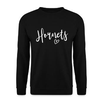 Hornets High School Hornets Sportteam FrauenHornet - Unisex Pullover - Schwarz - Vorne - Alina (178cm) & Michal (187cm)