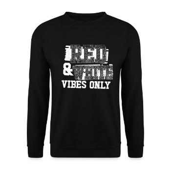 Rote und wei�e Stimmung nur Sportmannschaft M�nner - Unisex Pullover - Schwarz - Vorne - Alina (178cm) & Michal (187cm)