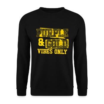 Lila und goldene Stimmung nur Sportmannschaft M�nn - Unisex Pullover - Schwarz - Vorne - Alina (178cm) & Michal (187cm)
