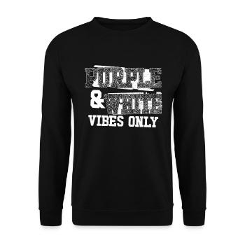 Lila und wei�e Stimmung nur Sportler - Unisex Pullover - Schwarz - Vorne - Alina (178cm) & Michal (187cm)
