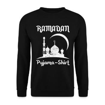 Ramadan Pyjamas Sleep Muslim Gift - Unisex Sweatshirt - black - Front - Alina (178cm) & Michal (187cm)
