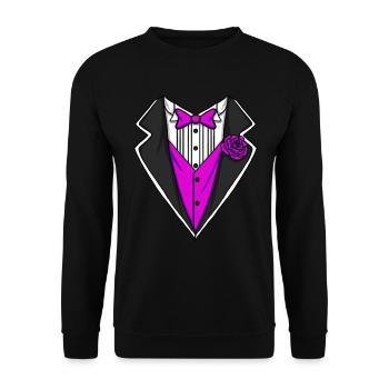 Tuxedo Kost�m Lazy Halloween Purple Boys Smoking T - Unisex Pullover - Schwarz - Vorne - Alina (178cm) & Michal (187cm)
