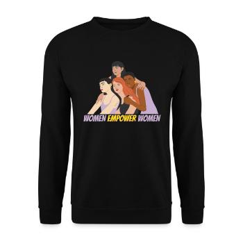 Frauen st�rken Frauen am Frauentag - Unisex Pullover - Schwarz - Vorne - Alina (178cm) & Michal (187cm)