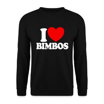Ich liebe Bimbos Bimbo -Puppen lustige Herren Ich - Unisex Pullover - Schwarz - Vorne - Alina (178cm) & Michal (187cm)