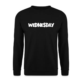 Mittwoch der Woche minimalistischer Mittwoch - Unisex Pullover - Schwarz - Vorne - Alina (178cm) & Michal (187cm)