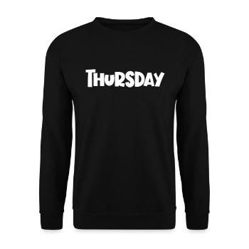 Donnerstag der Woche minimalistischer lustiger Don - Unisex Pullover - Schwarz - Vorne - Alina (178cm) & Michal (187cm)