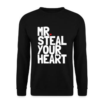 Mr Steal Ihr Herz Kleinkind Valentines Outfit Jung - Unisex Pullover - Schwarz - Vorne - Alina (178cm) & Michal (187cm)
