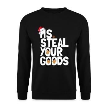 Frau stiehlt Ihre Waren Kleinkind Weihnachtsm�dche - Unisex Pullover - Schwarz - Vorne - Alina (178cm) & Michal (187cm)