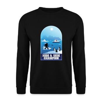 Verstecken Sie den Champion Bigfoot Antarctica Big - Unisex Pullover - Schwarz - Vorne - Alina (178cm) & Michal (187cm)