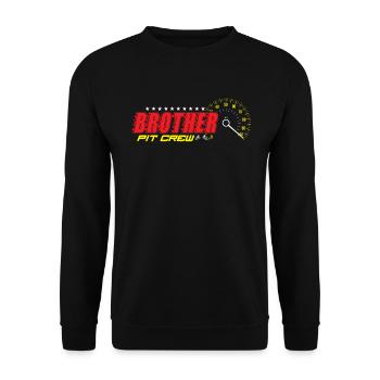 Pit -Crew Bruder Rennsport Bruder Geburtstag Brude - Unisex Pullover - Schwarz - Vorne - Alina (178cm) & Michal (187cm)