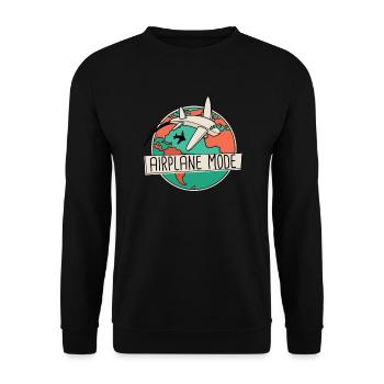 Flugzeugmodus Sommer Urlaubsreise -Fehlermodus - Unisex Pullover - Schwarz - Vorne - Alina (178cm) & Michal (187cm)