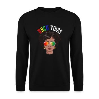 HBCU Vibes Black Girl Historical Black College - Unisex Pullover - Schwarz - Vorne - Alina (178cm) & Michal (187cm)