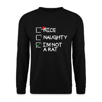 �ne ungezogene Ich bin keine ratte lustige Weih - Unisex Pullover - Schwarz - Vorne - Alina (178cm) & Michal (187cm)