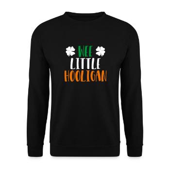Kinder St. Patricks Day Irish Wee Little Hooligans - Unisex Pullover - Schwarz - Vorne - Alina (178cm) & Michal (187cm)