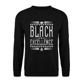 Black Excellence HBCU Abschluss Black Exzellenz - Unisex Pullover - Schwarz - Vorne - Alina (178cm) & Michal (187cm)