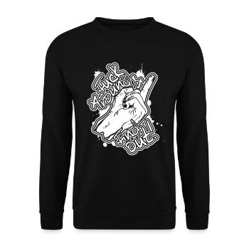 Fick herum und finde die Herren f, um Fafo herausz - Unisex Pullover - Schwarz - Vorne - Alina (178cm) & Michal (187cm)