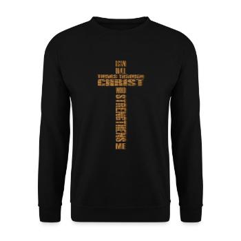 Ich kann alle Dinge durch Christus Cross Women's t - Unisex Pullover - Schwarz - Vorne - Alina (178cm) & Michal (187cm)