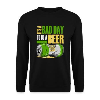 Es ist ein schlechter Tag, ein Bier lustiger Biert - Unisex Pullover - Schwarz - Vorne - Alina (178cm) & Michal (187cm)