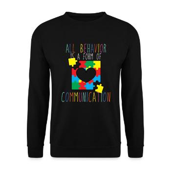 Das gesamte Verhalten ist eine Form des Kommunikat - Unisex Pullover - Schwarz - Vorne - Alina (178cm) & Michal (187cm)