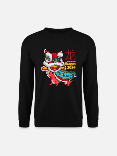 Chinesisches Neujahr des Drachen 2024 Jahre Drache - Unisex Pullover - Schwarz
