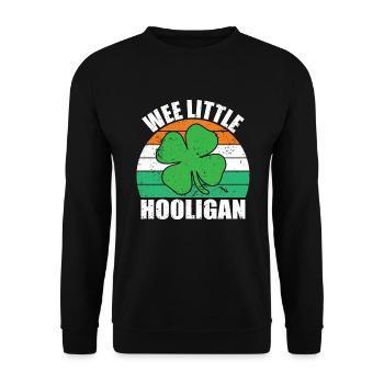 Kinder St. Patricks Day Irish Wee Little Hooligans - Unisex Pullover - Schwarz - Vorne - Alina (178cm) & Michal (187cm)
