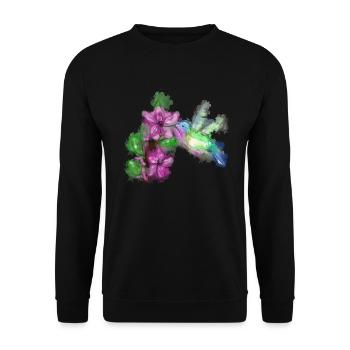 Hummingbird Aquarell Vogelbeobachter Kolibri - Unisex Pullover - Schwarz - Vorne - Alina (178cm) & Michal (187cm)