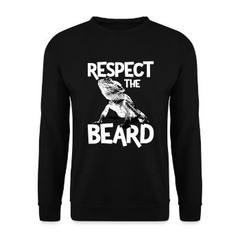Respektieren Sie den Bart Pet Echse Pet Bart Bart - Unisex Pullover - Schwarz - Vorne - Alina (178cm) & Michal (187cm)