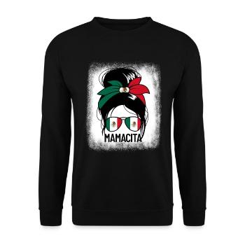 Mama Cita hei�e mexikanische Frau Cinco de Mayo Ma - Unisex Pullover - Schwarz - Vorne - Alina (178cm) & Michal (187cm)