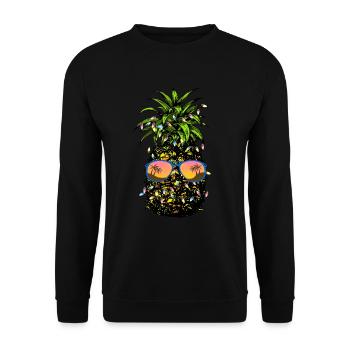 Weihnachten im Juli Ananas lustiges Weihnachten Ju - Unisex Pullover - Schwarz - Vorne - Alina (178cm) & Michal (187cm)