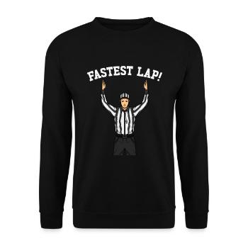 Ahnungslose Sportfan -Schiedsrichter am schnellste - Unisex Pullover - Schwarz - Vorne - Alina (178cm) & Michal (187cm)