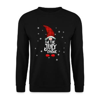 Ich bin der Juli Gnome Funny Family Christmas im J - Unisex Pullover - Schwarz - Vorne - Alina (178cm) & Michal (187cm)