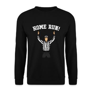 Ahnungslose Sportfan -Schiedsrichter Homerun Baseb - Unisex Pullover - Schwarz - Vorne - Alina (178cm) & Michal (187cm)