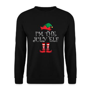Ich bin der Juli Elf Funny Family Christmas im Jul - Unisex Pullover - Schwarz - Vorne - Alina (178cm) & Michal (187cm)