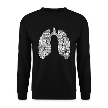 Atemtherapeut Lungenwort Wolkentherapeut - Unisex Pullover - Schwarz - Vorne - Alina (178cm) & Michal (187cm)