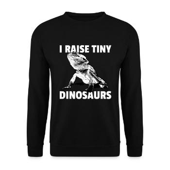 Ich hebe winzige Dinosaurier -Haustier -Bartdrache - Unisex Pullover - Schwarz - Vorne - Alina (178cm) & Michal (187cm)