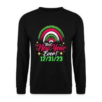 Bestes neues Jahr aller Zeiten am 31.12.23 Silvest - Unisex Pullover - Schwarz - Vorne - Alina (178cm) & Michal (187cm)
