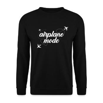 Flugzeugmodus World Traveller Travel Bug Flugzeug - Unisex Pullover - Schwarz - Vorne - Alina (178cm) & Michal (187cm)