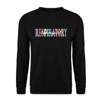 Atemtherapeut s��er RT -Geschenktherapeut - Unisex Pullover - Schwarz - Vorne - Alina (178cm) & Michal (187cm)