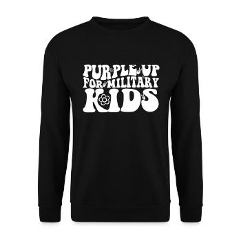 Lila up f�r Military Kids Month Purple uplila f�r - Unisex Pullover - Schwarz - Vorne - Alina (178cm) & Michal (187cm)