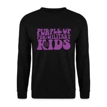 Lila up f�r Military Kids Month Purple uplila f�r - Unisex Pullover - Schwarz - Vorne - Alina (178cm) & Michal (187cm)