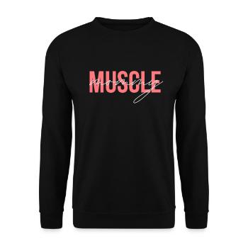 Muskelmama heben Frauen Muskelmama - Unisex Pullover - Schwarz - Vorne - Alina (178cm) & Michal (187cm)