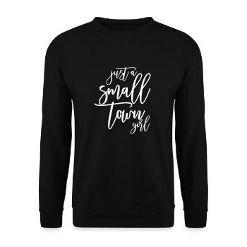 Nur ein kleines Stadtm�dchen minimalistische Fraue - Unisex Pullover - Schwarz - Vorne - Alina (178cm) & Michal (187cm)