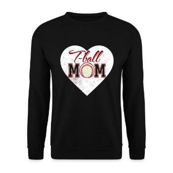 T-Ball Mom Heart Tee Ball Baseball Womens Tee-Ball - Unisex Pullover - Schwarz - Vorne - Alina (178cm) & Michal (187cm)